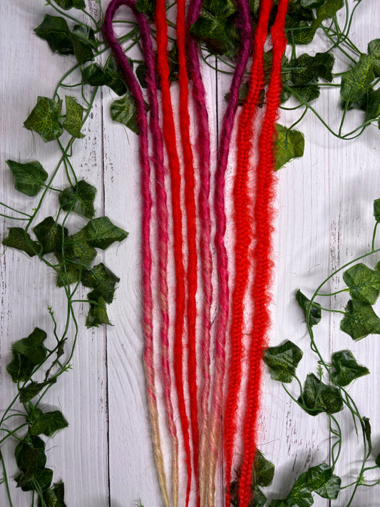 Set of 4, 55-61cm Pink and Red Synthetic Extensions (only available for online purchase)