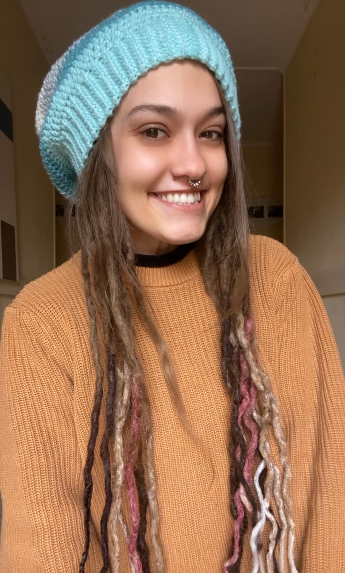 Blue Grey Handmade Beanie