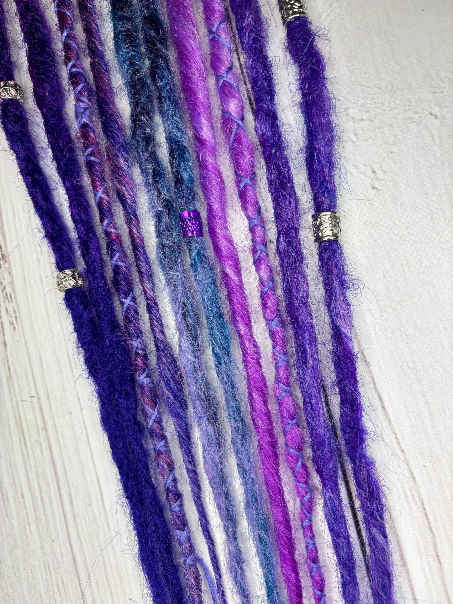 Set of 5, 50-54cm Purple and Blue Synthetic Extensions