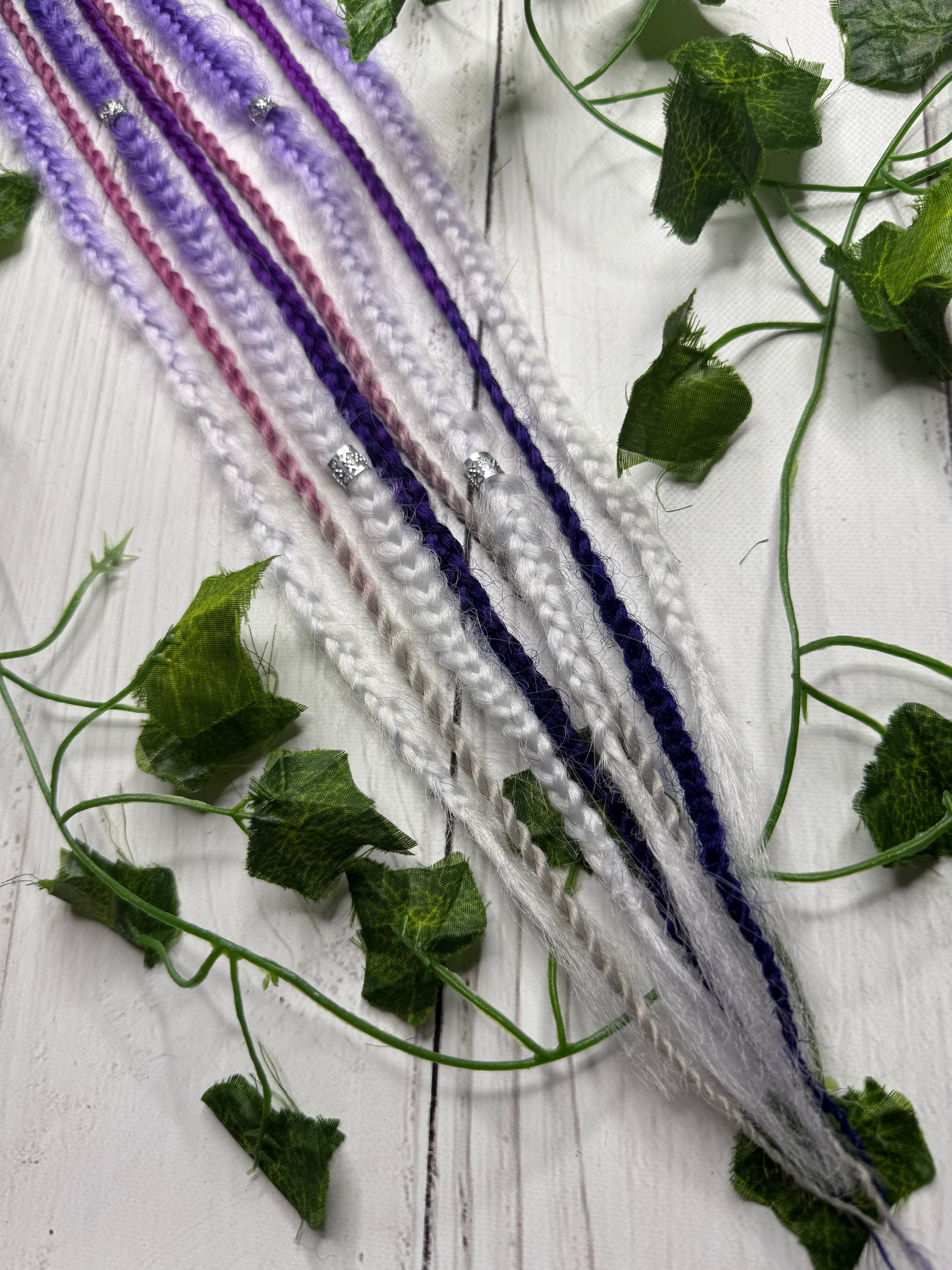 Set of 6, 57-63cm Purple Blue Blend Synthetic Extensions