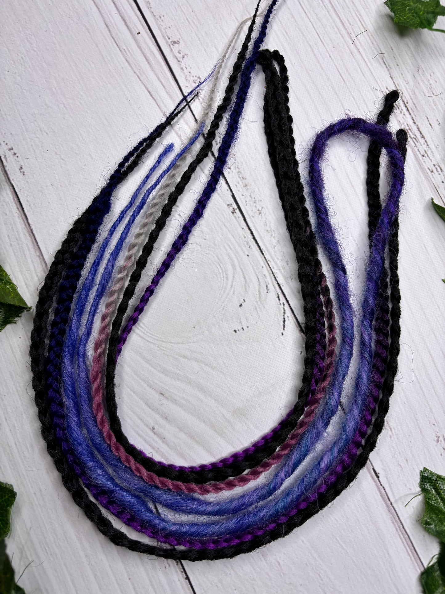 Set of 6, 52-64cm Deep Purple Blend Synthetic Extensions