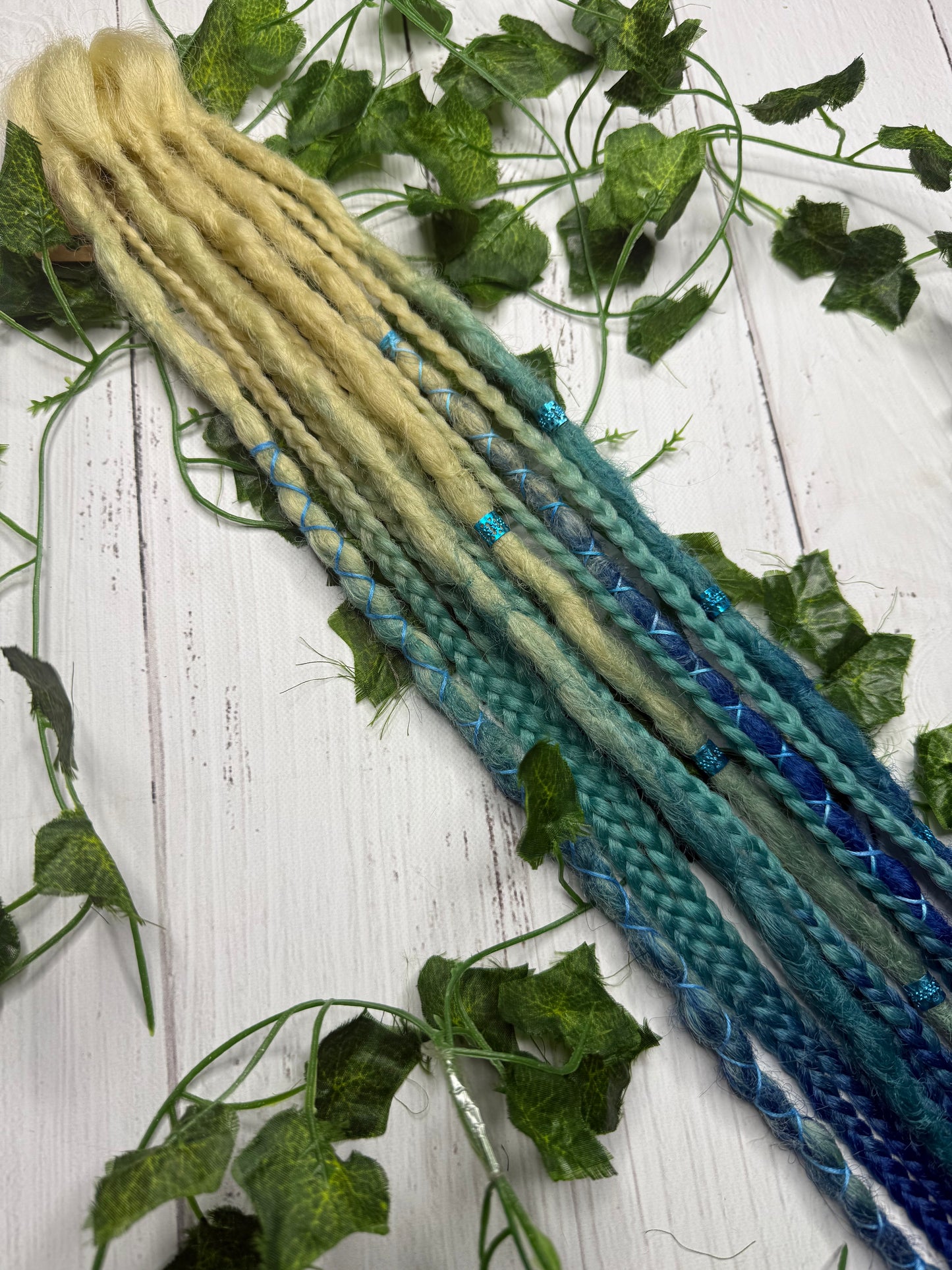 Set of 11, 59-63cm Blonde to Blue Synthetic Extensions (only available for online purchase)