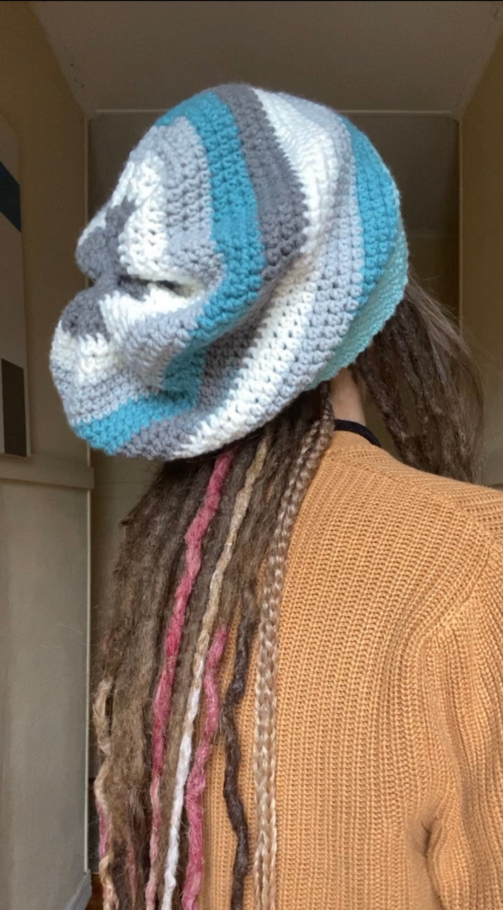 Blue Grey Handmade Beanie