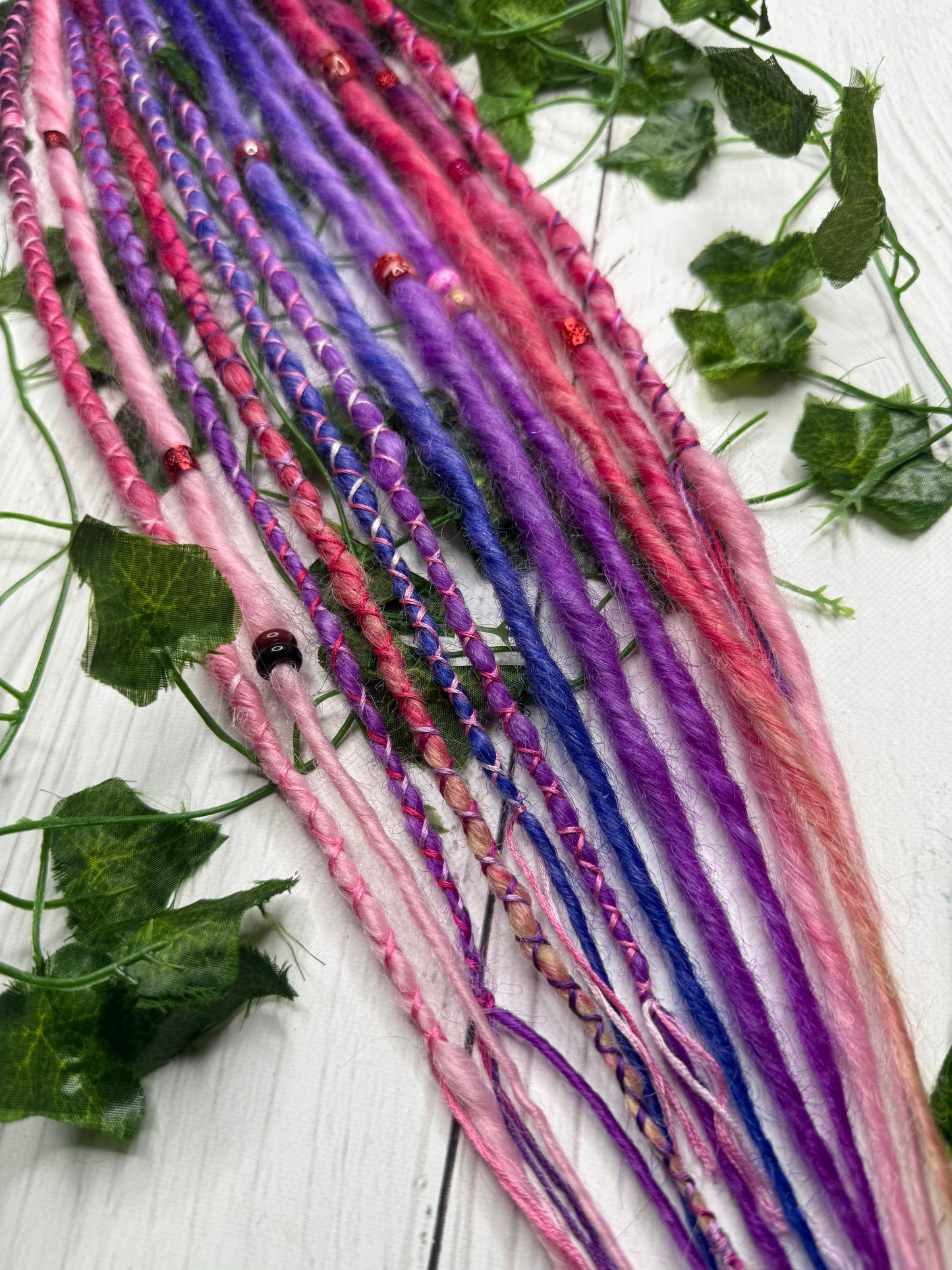 Set of 6, 50-60cm Pink and Purple blend Synthetic Extensions