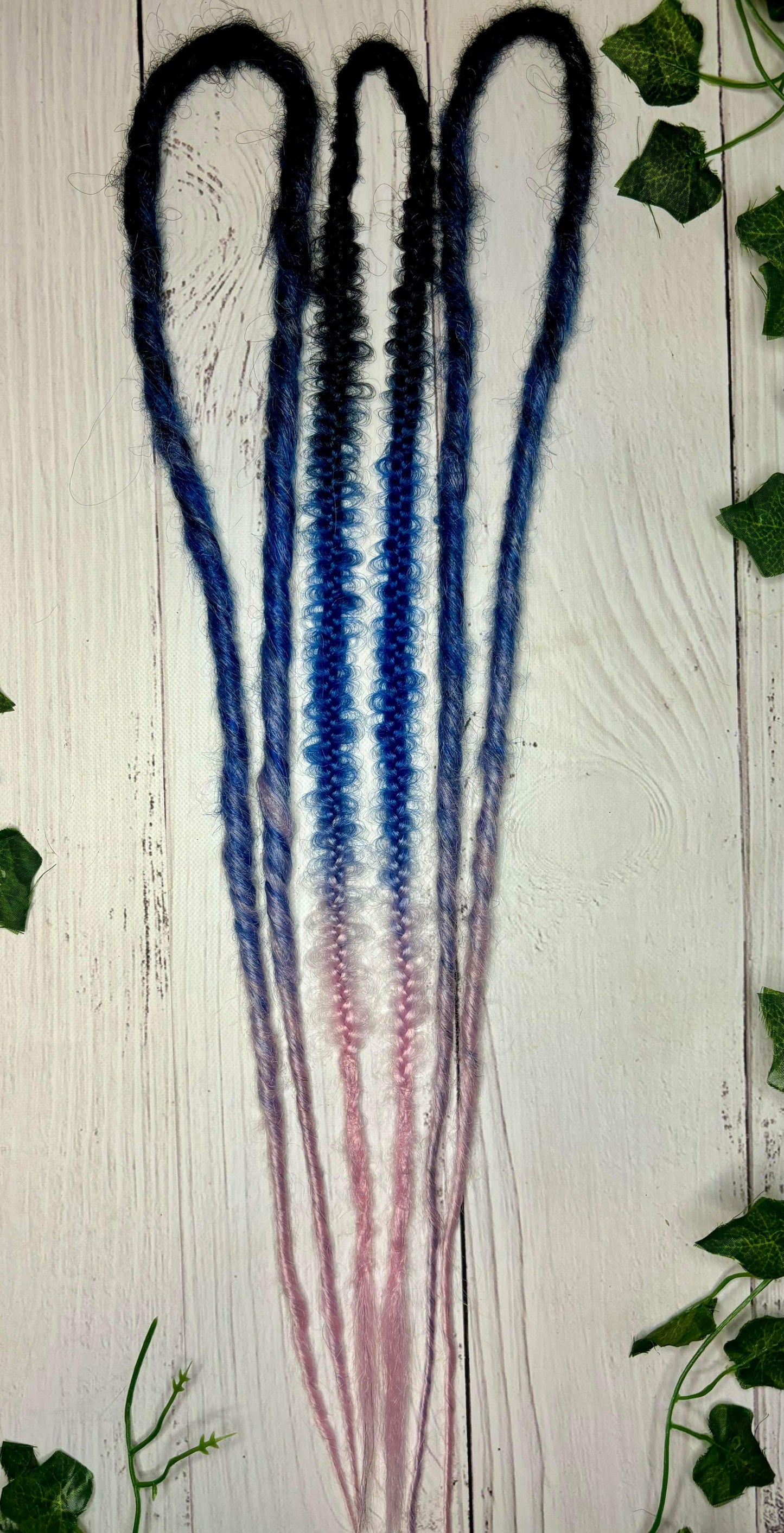 Set of 3, 55-60cm Blue Pink and Grey Synthetic Extensions (only available for online purchase)