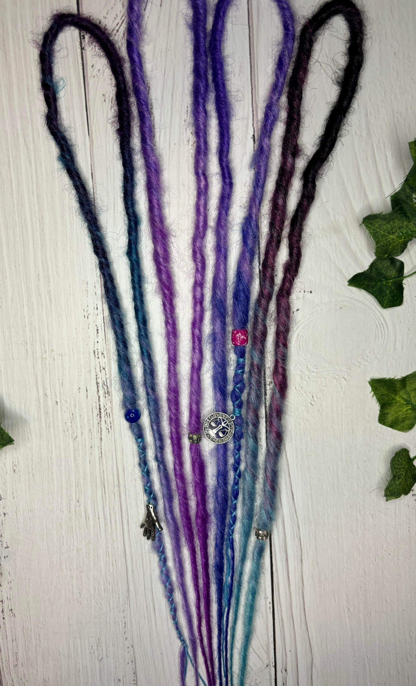 Set of 4, 50-55cm Blue and Purple Synthetic Extensions