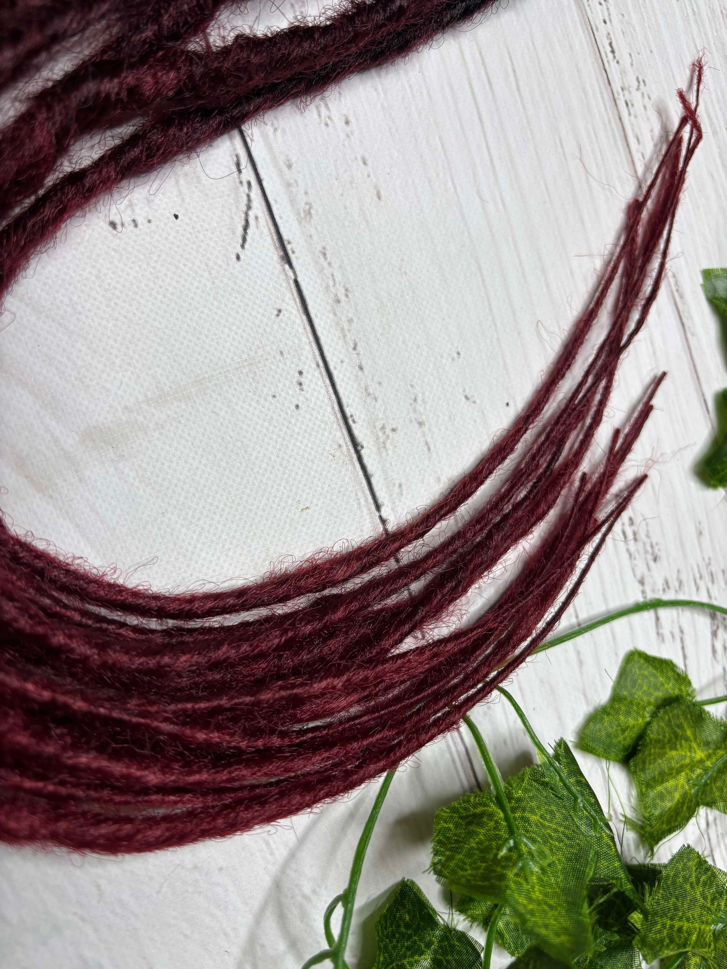 Set of 6, 50-59cm Black - Maroon Twisted Synthetic Extensions (only available for online purchase)