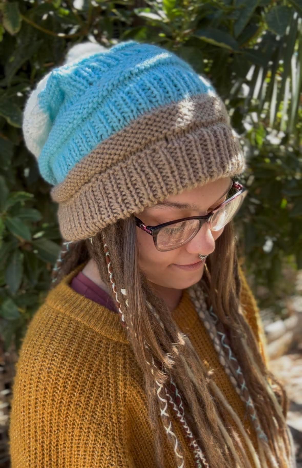 Neutral Blue Handmade Beanie