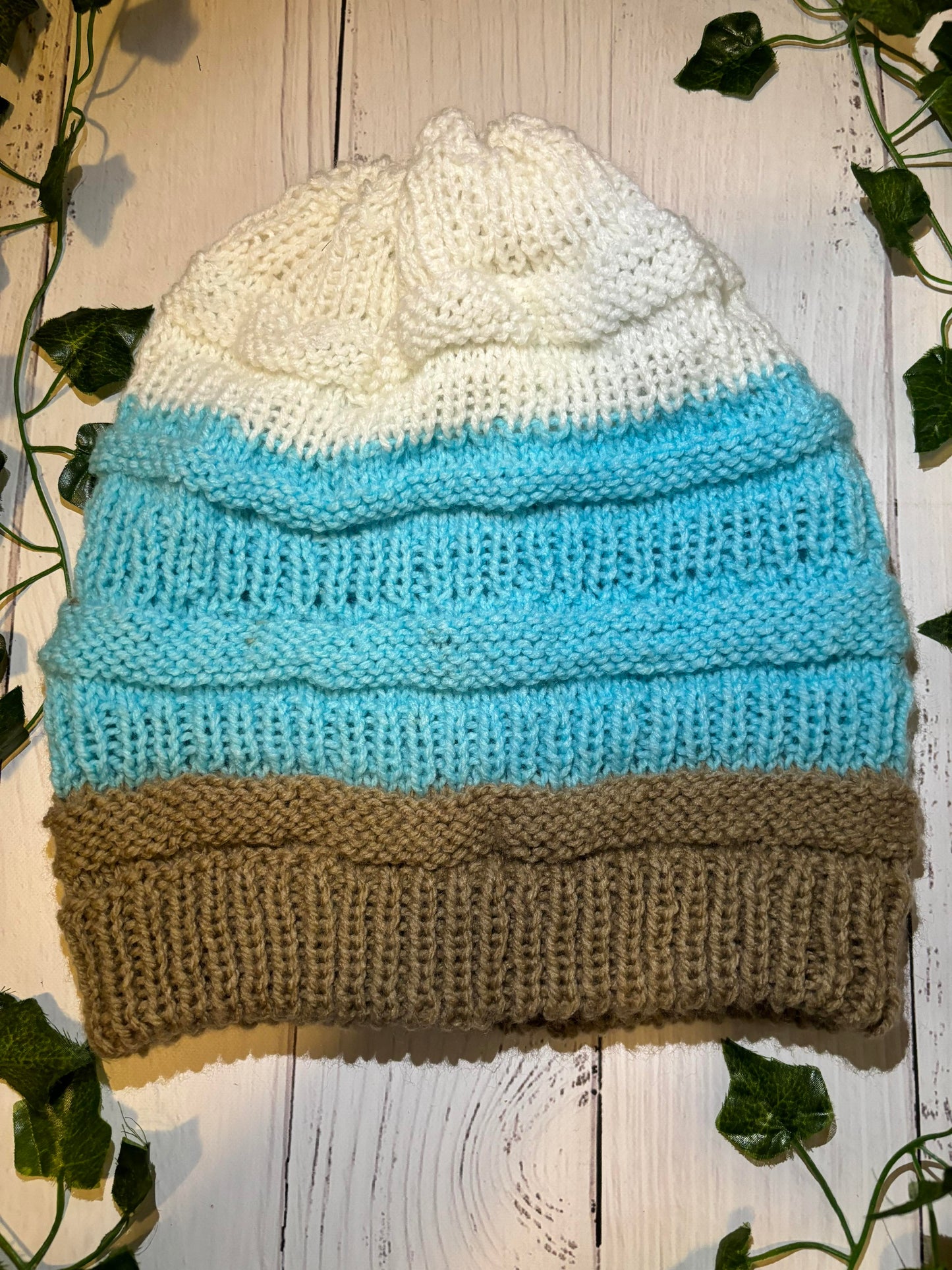 Neutral Blue Handmade Beanie