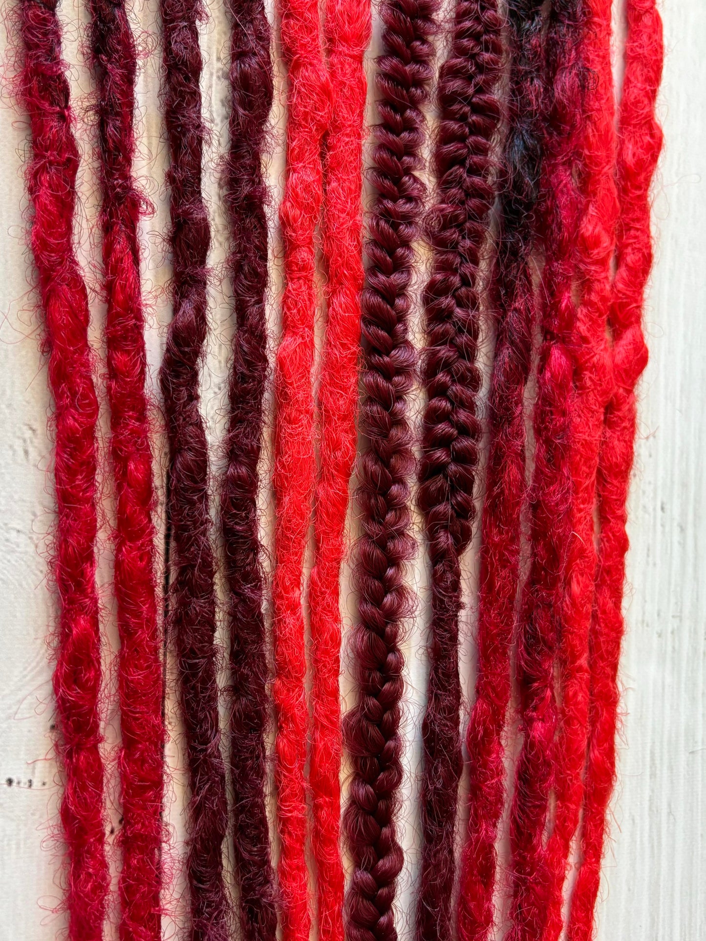 Set of 6 Grungey Red Double Ended Extensions
