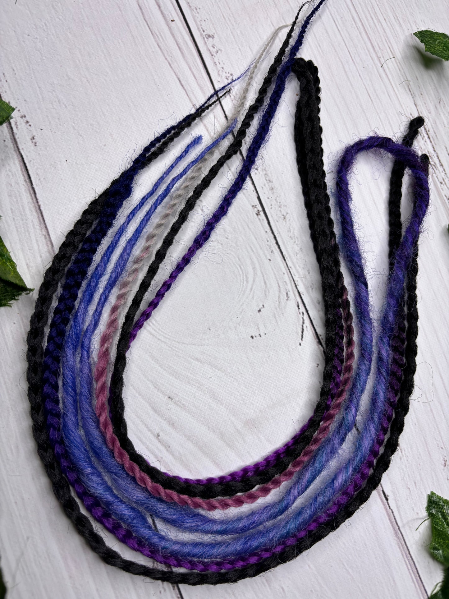 Set of 6, 52-64cm Deep Purple Blend Synthetic Extensions