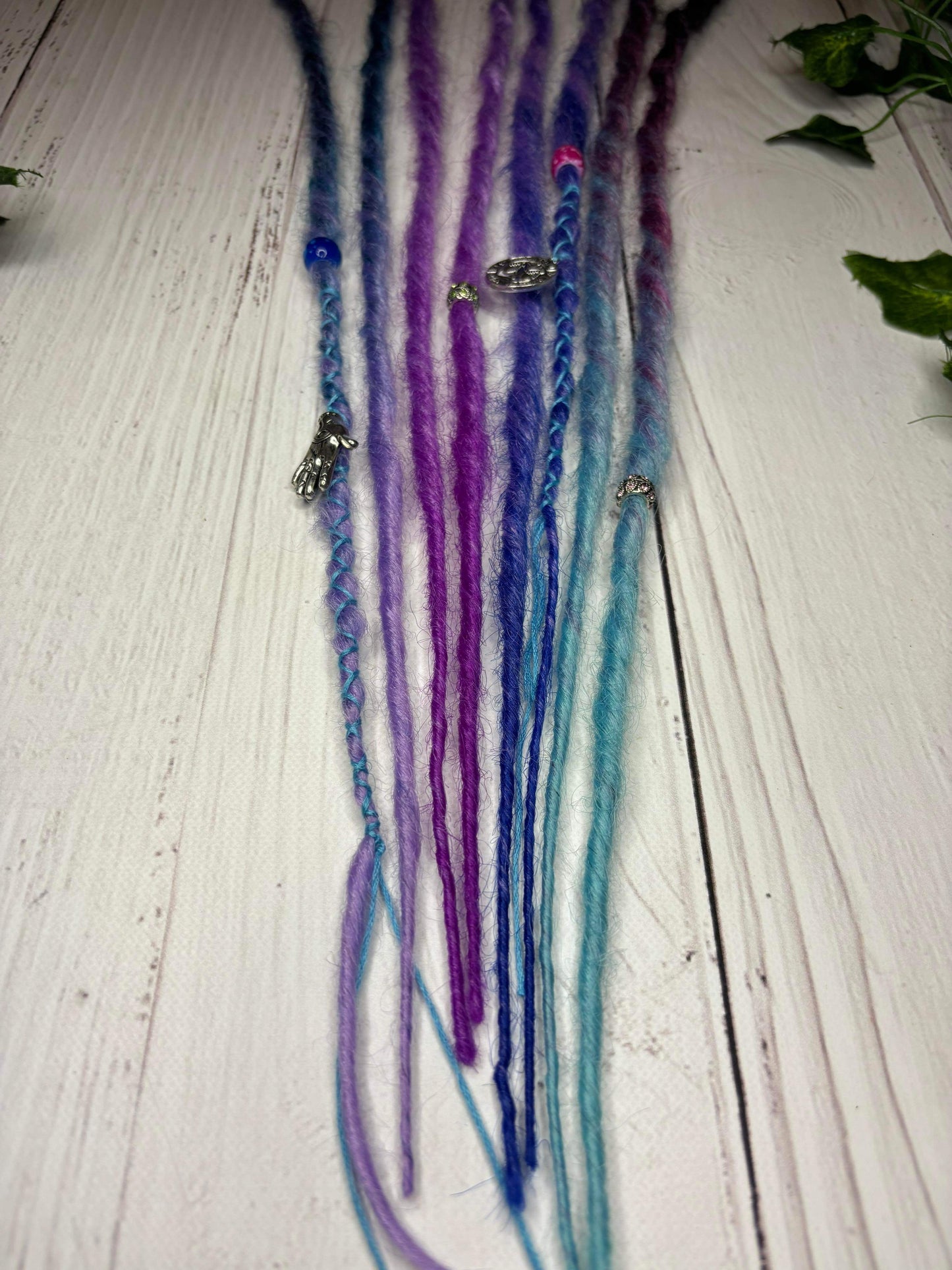 Set of 4, 50-55cm Blue and Purple Synthetic Extensions