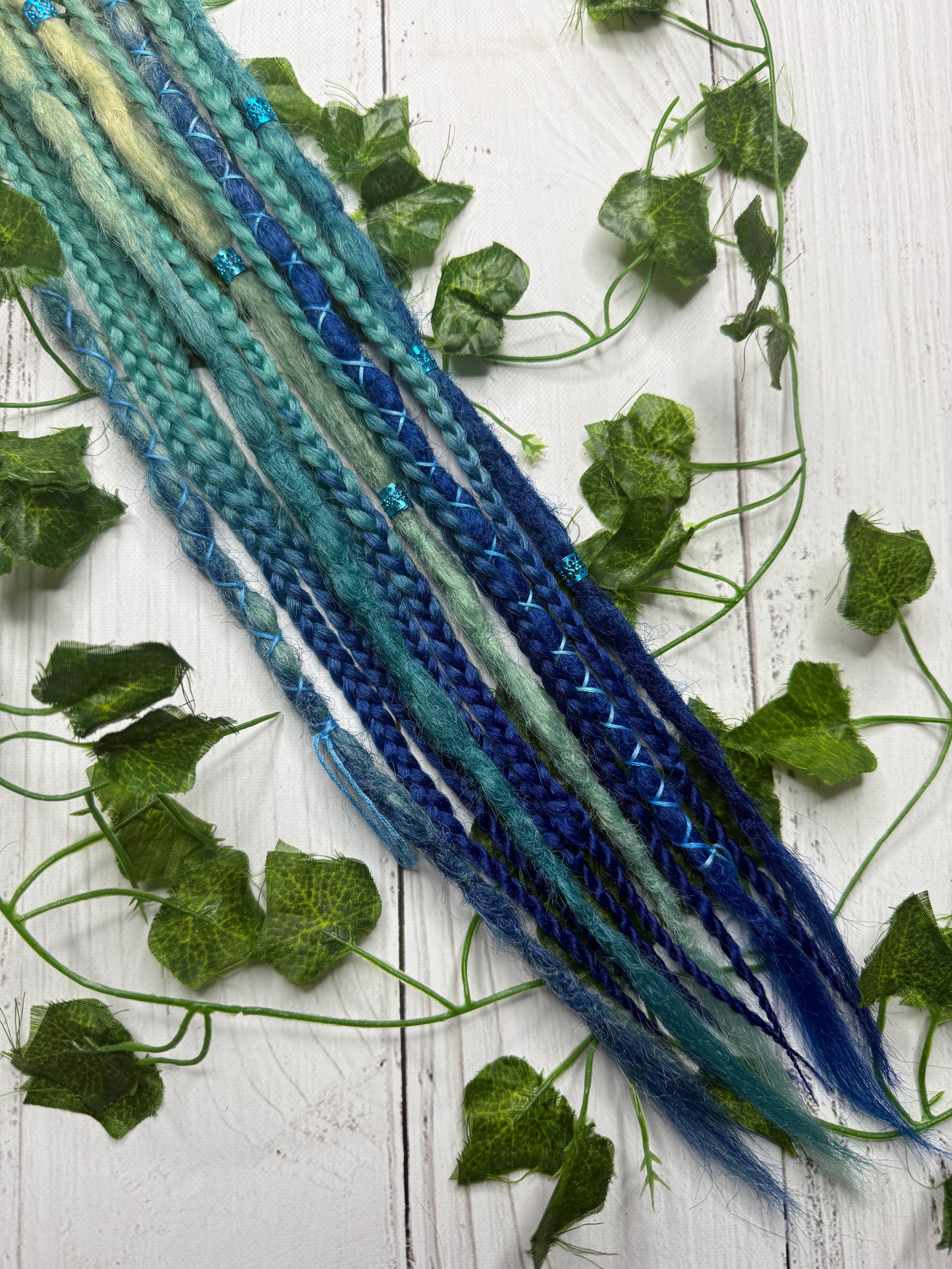 Set of 11, 59-63cm Blonde to Blue Synthetic Extensions (only available for online purchase)