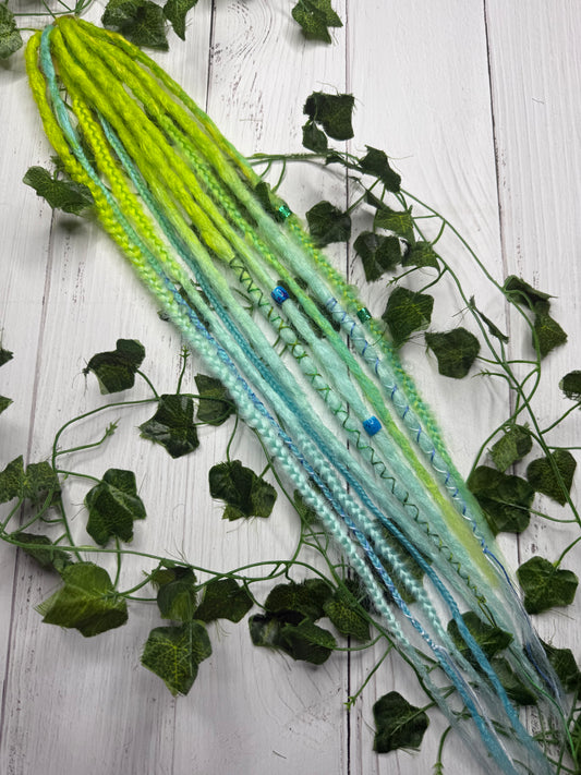 Set of 5, 50-60cm Green and Blue Synthetic Extensions