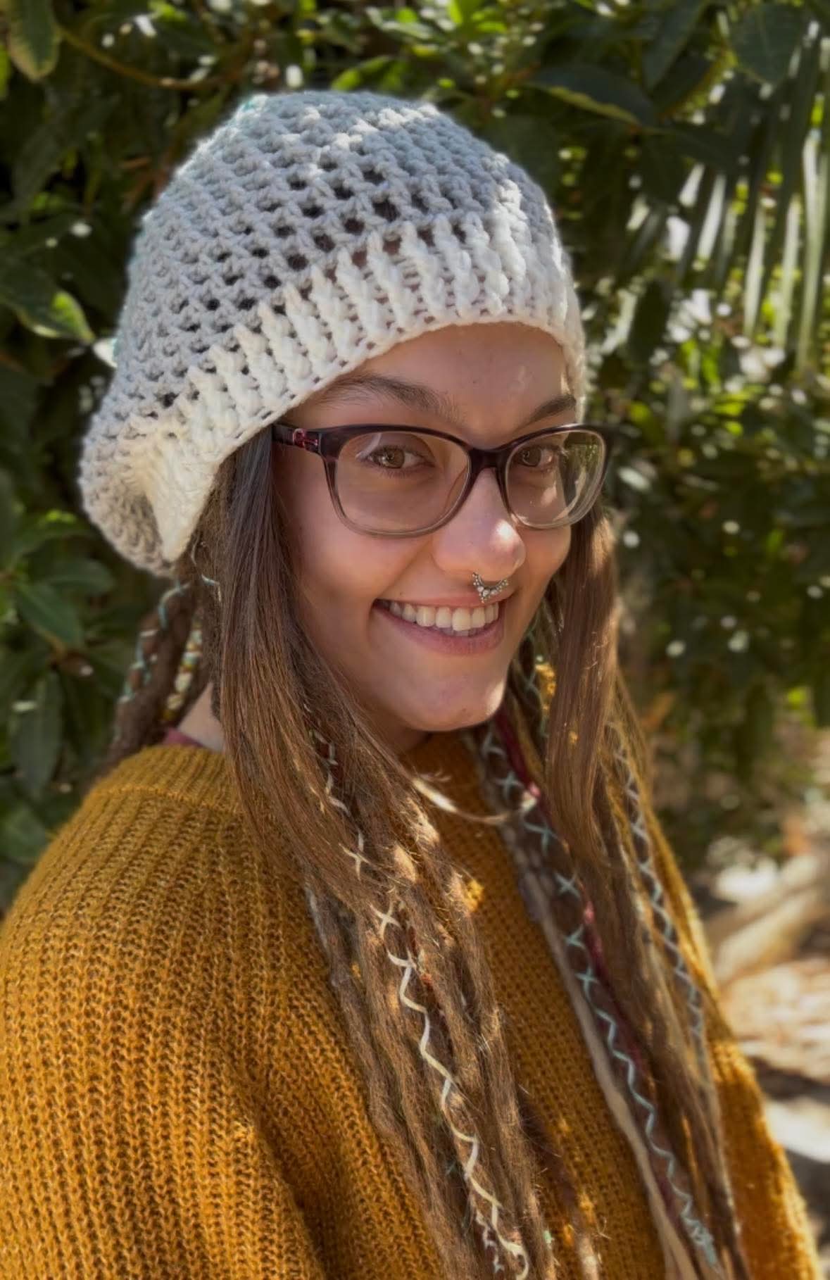 Blue and Grey tight net Handmade Beanie