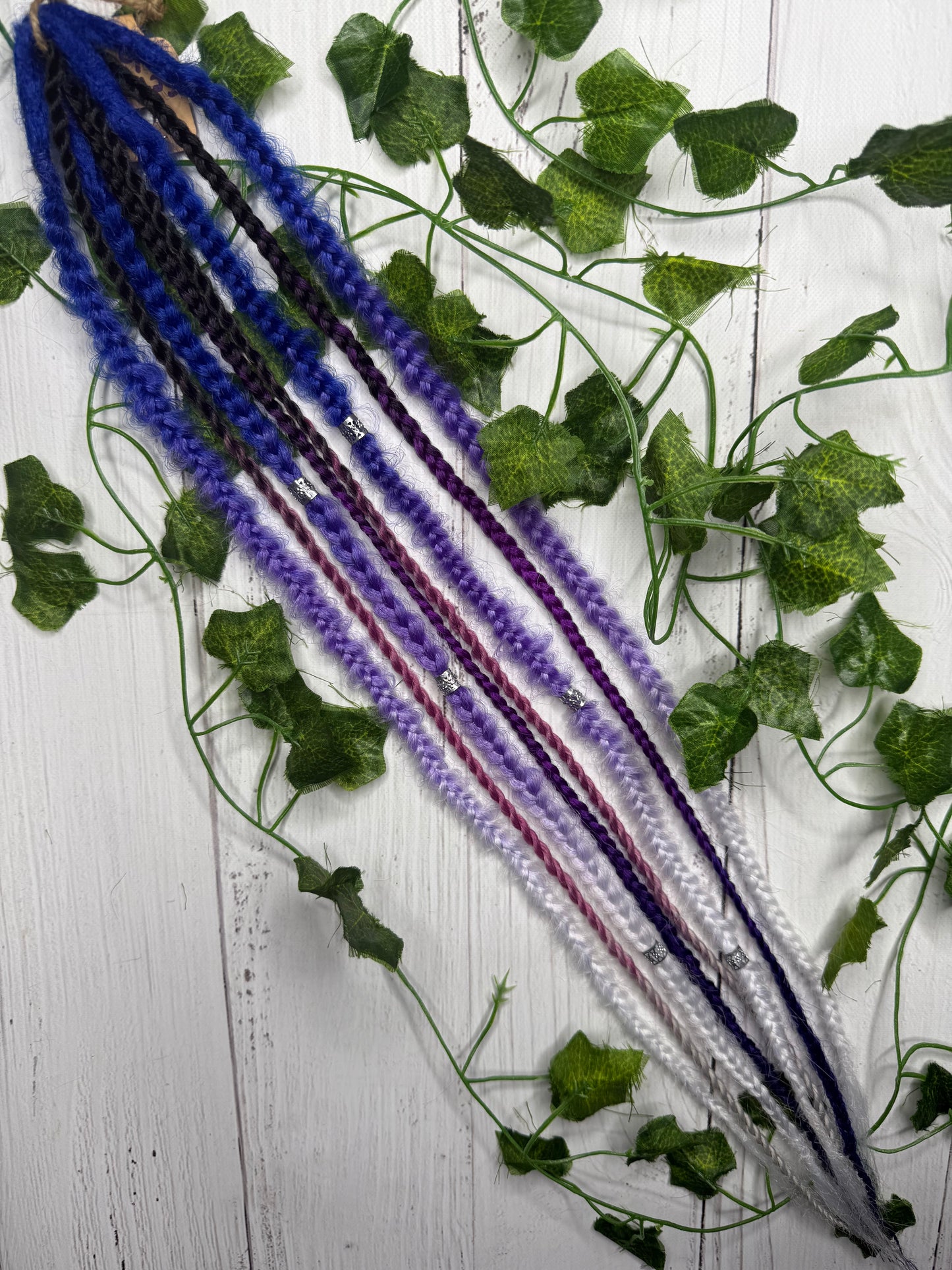 Set of 6, 57-63cm Purple Blue Blend Synthetic Extensions