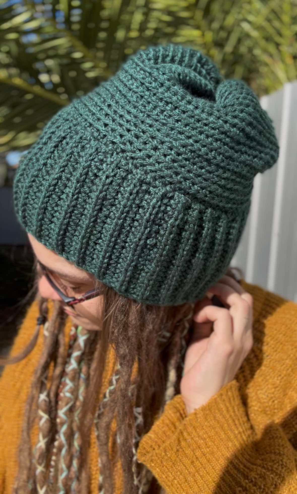 Dark Green Handmade Beanie