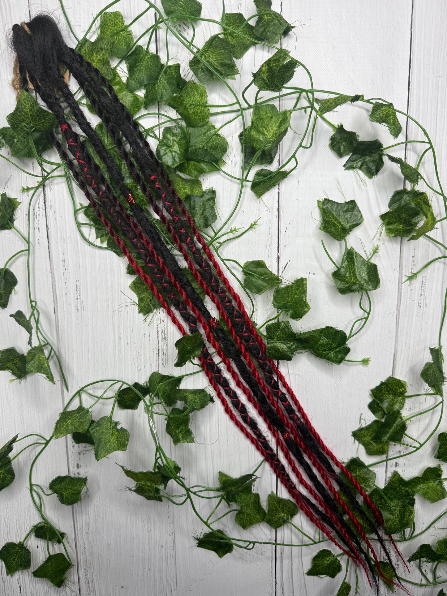 Set of 7, 59-62cm Red & Black Synthetic Extensions (only available for online purchase)