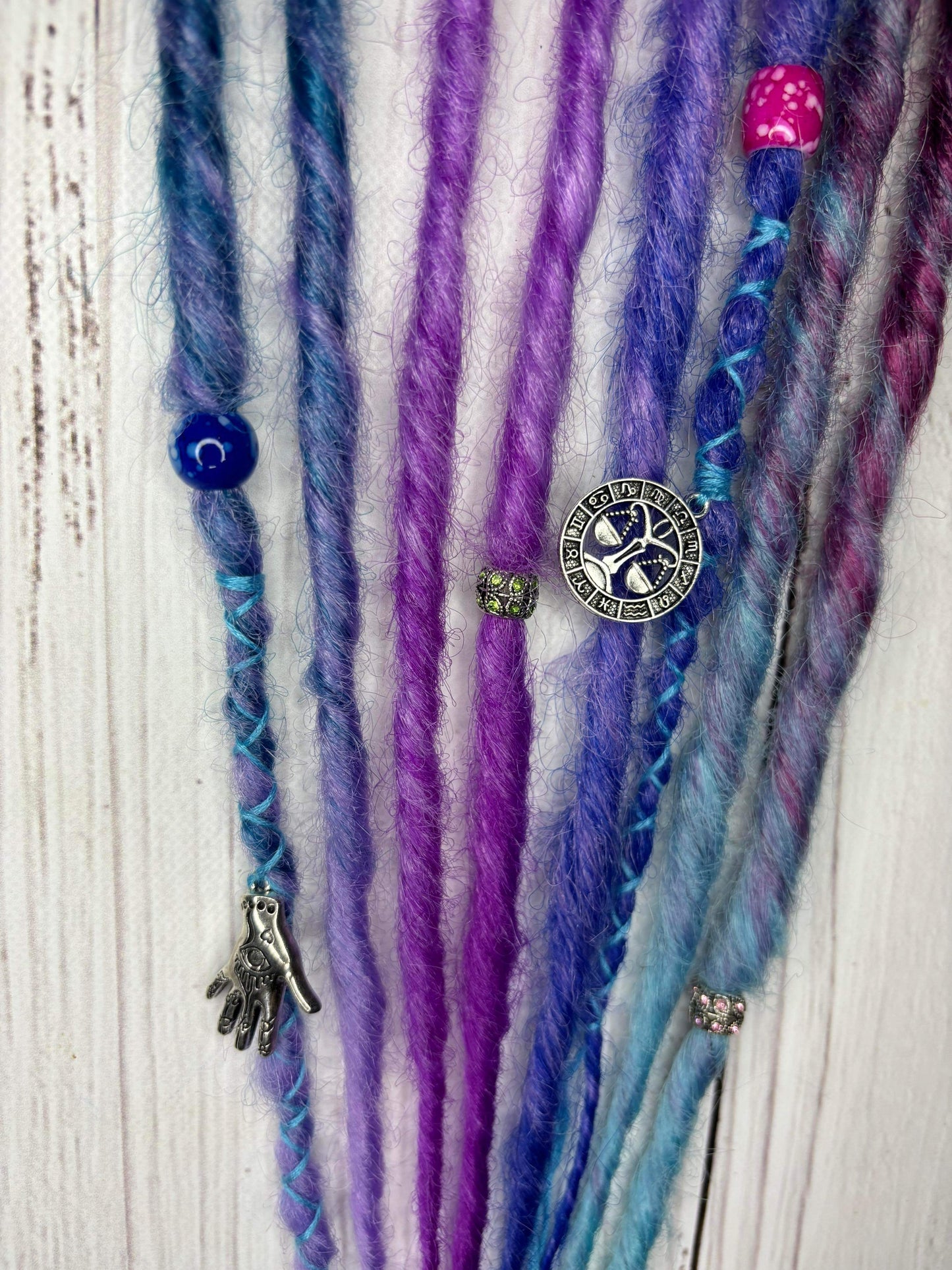 Set of 4, 50-55cm Blue and Purple Synthetic Extensions