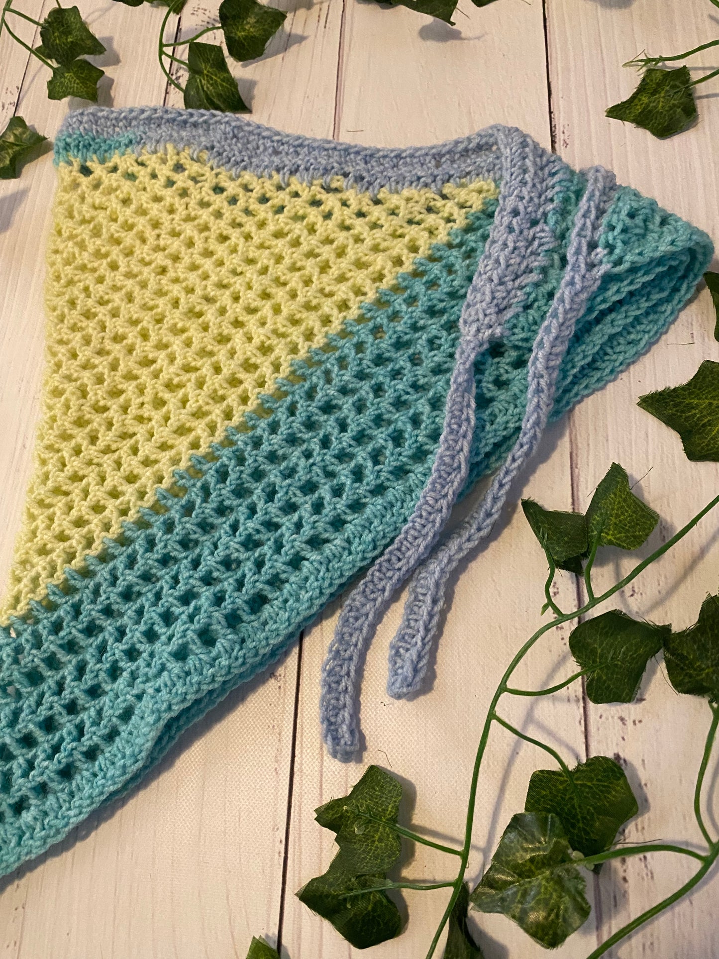 Blue & Yellow Handmade Bandana