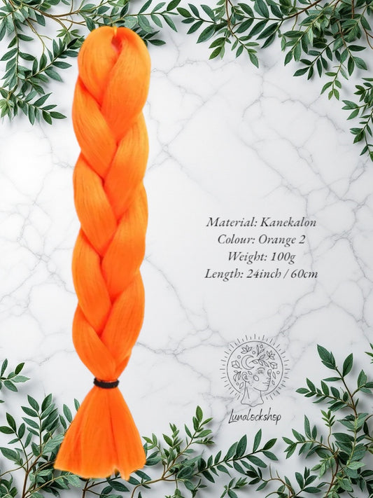 Orange 2 Kanekalon Synthetic Hair 60cm 100g (only available for online purchase)
