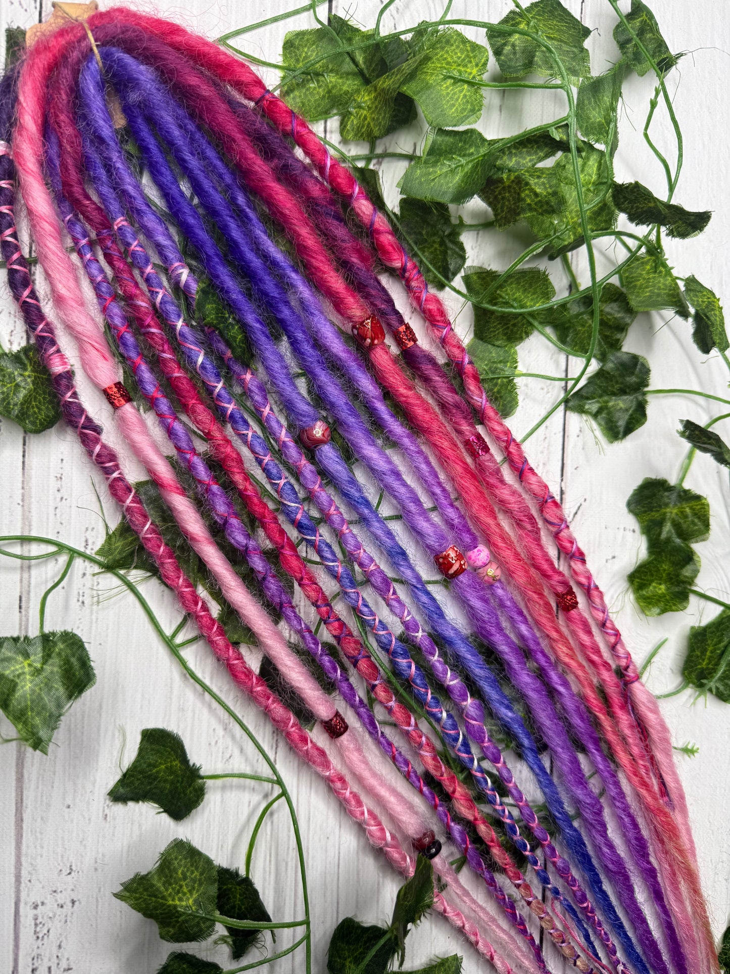 Set of 6, 50-60cm Pink and Purple blend Synthetic Extensions