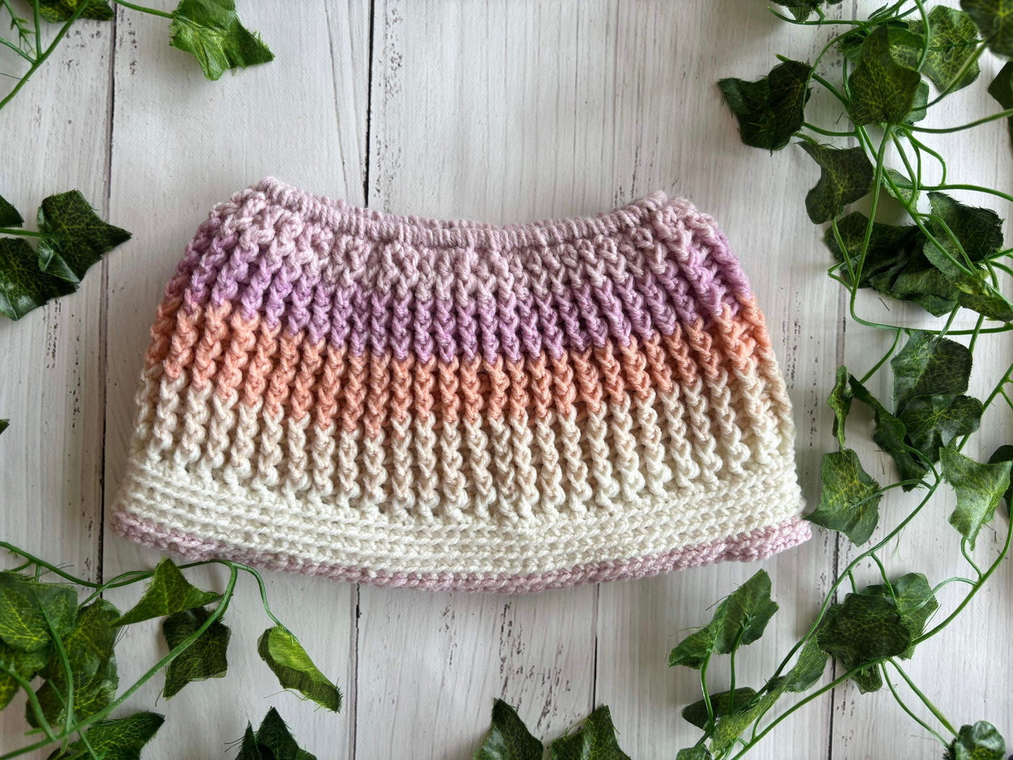 Pink Handmade Beanie with hole