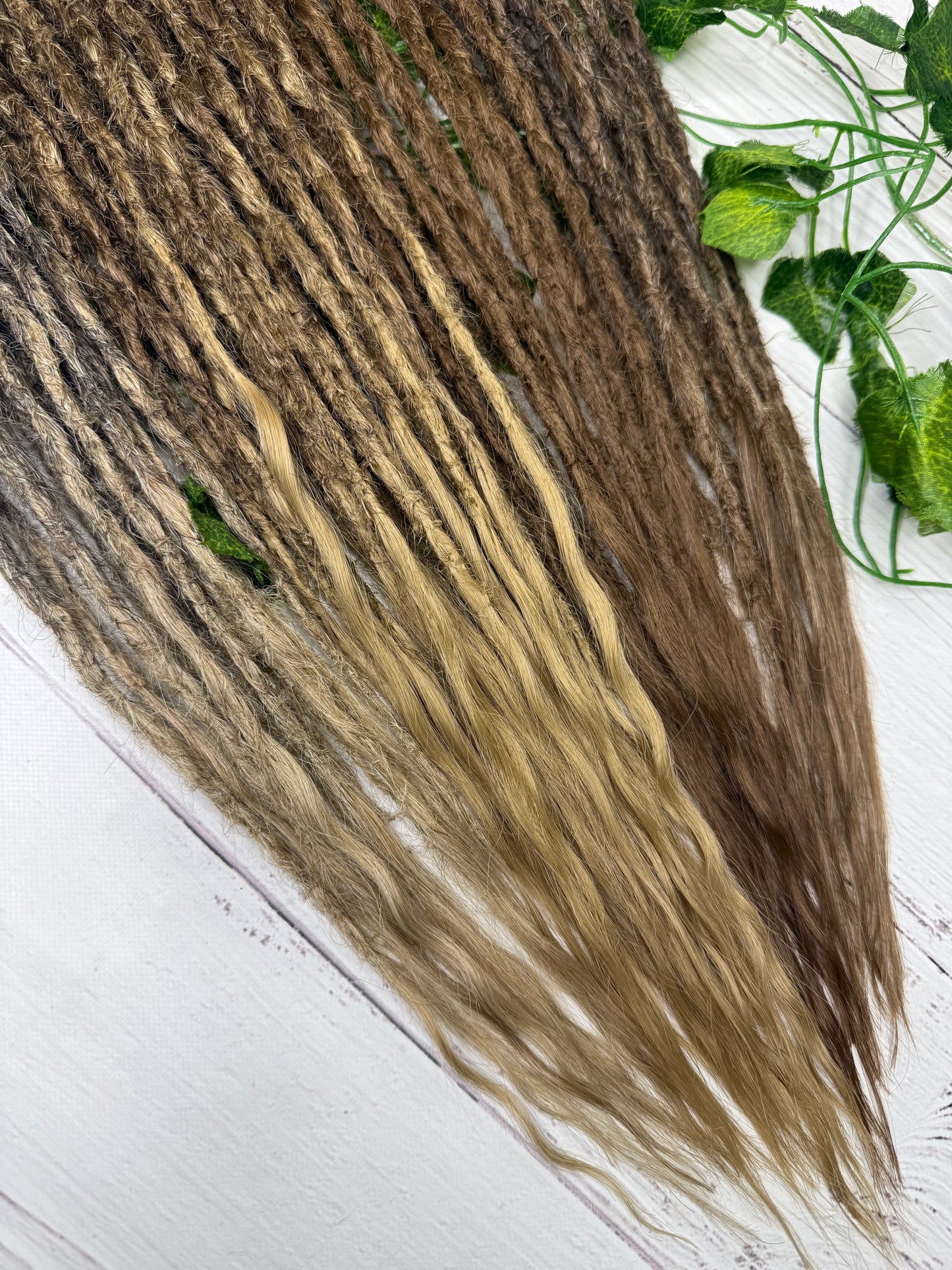 Set of 30, Brown Blend, Dreadlock Extensions with loose ends