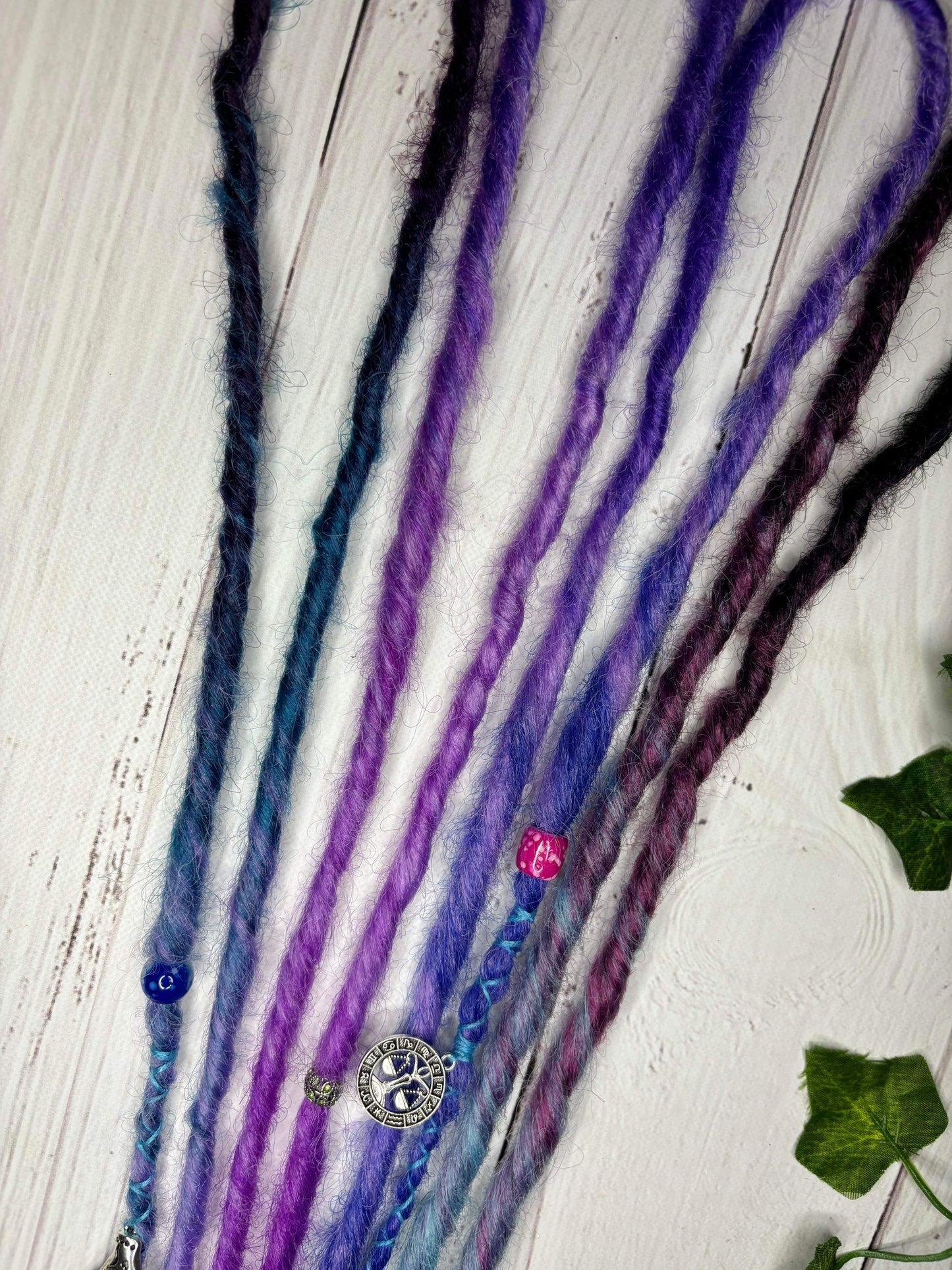 Set of 4, 50-55cm Blue and Purple Synthetic Extensions