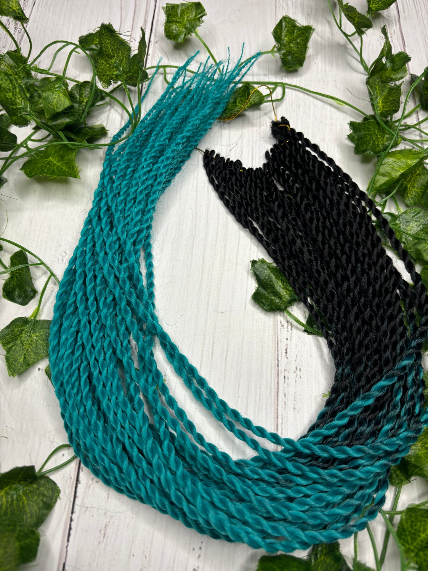 Black - Teal Reusable Twisted Braids