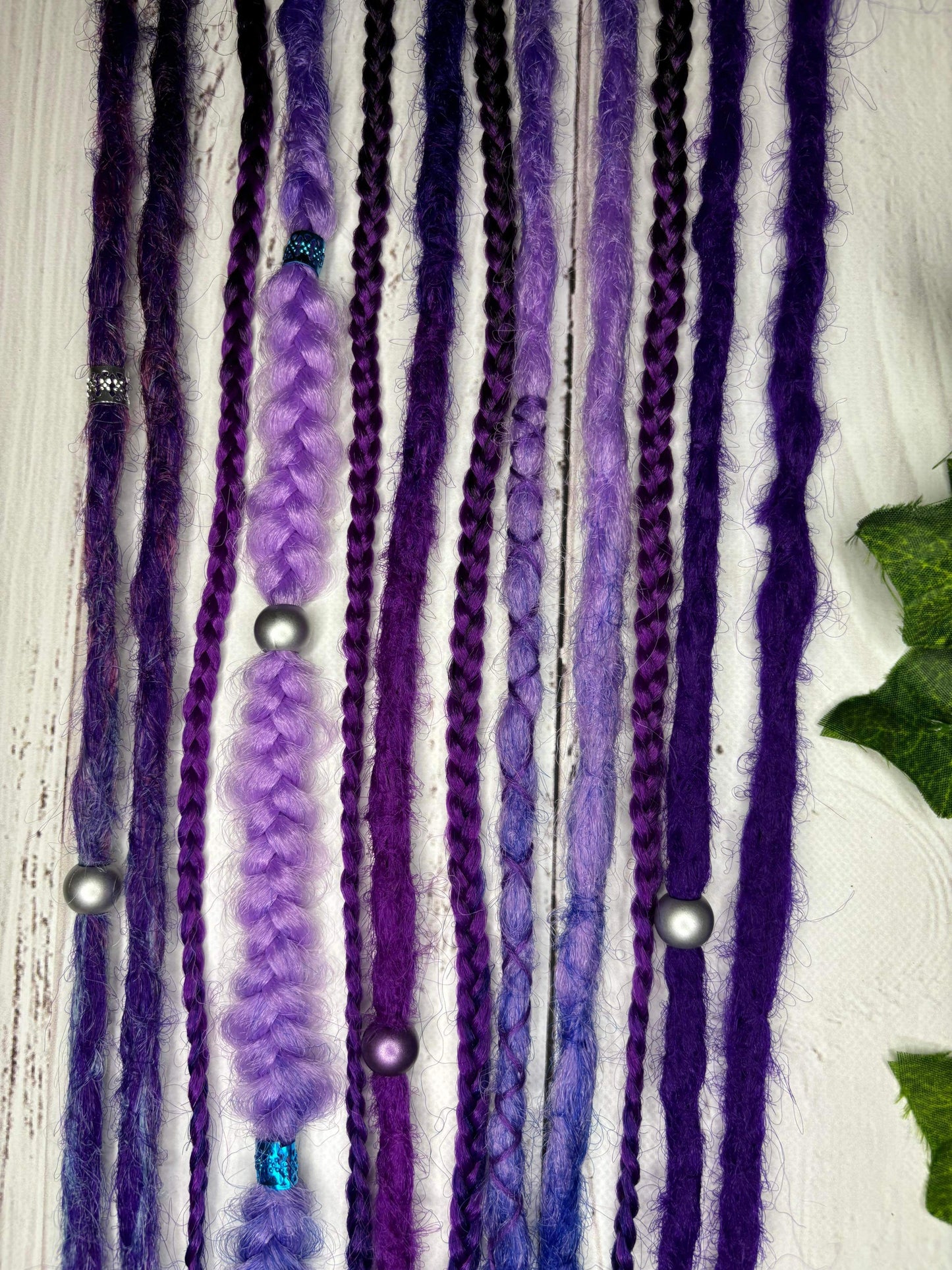 Set of 9, 58-64cm Deep Purple Blend Synthetic Extensions