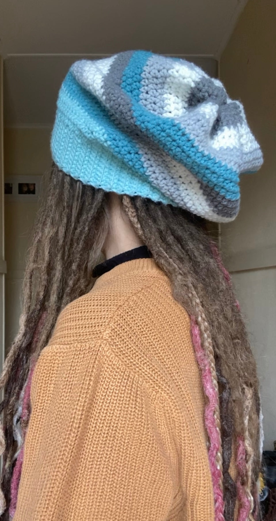 Blue Grey Handmade Beanie