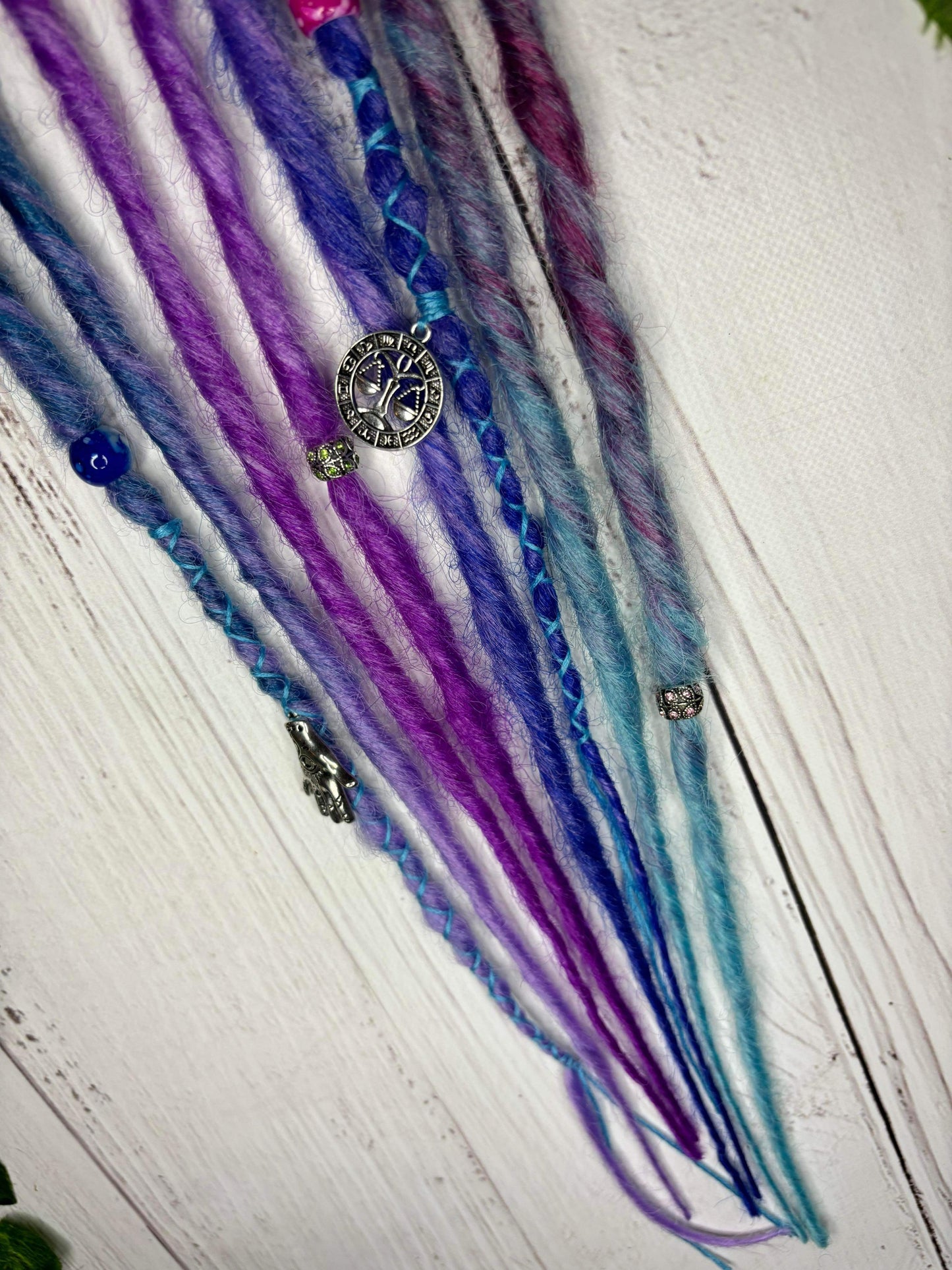 Set of 4, 50-55cm Blue and Purple Synthetic Extensions