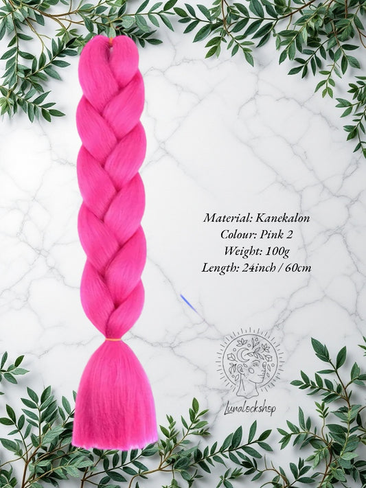 Pink 2 Kanekalon Synthetic Hair 60cm 100g (only available for online purchase)