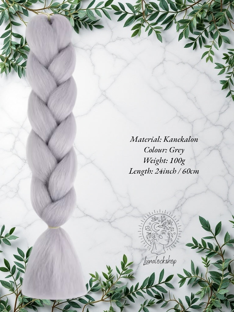 Grey Kanekalon Synthetic Hair 60cm 100g (only available for online purchase)