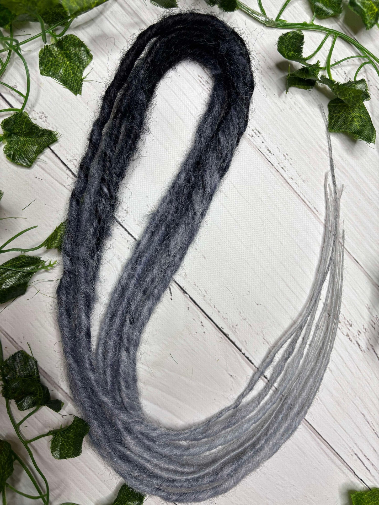 Set of 5, 55-59cm Black - Grey Twisted Synthetic Extensions (only available for online purchase)