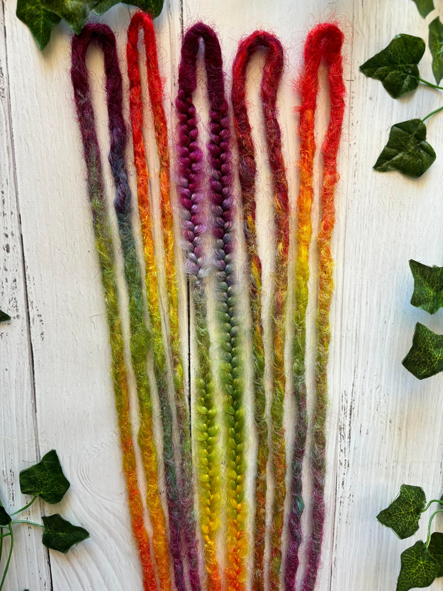 Set of 5 Rainbow Double Ended Dreadlocks