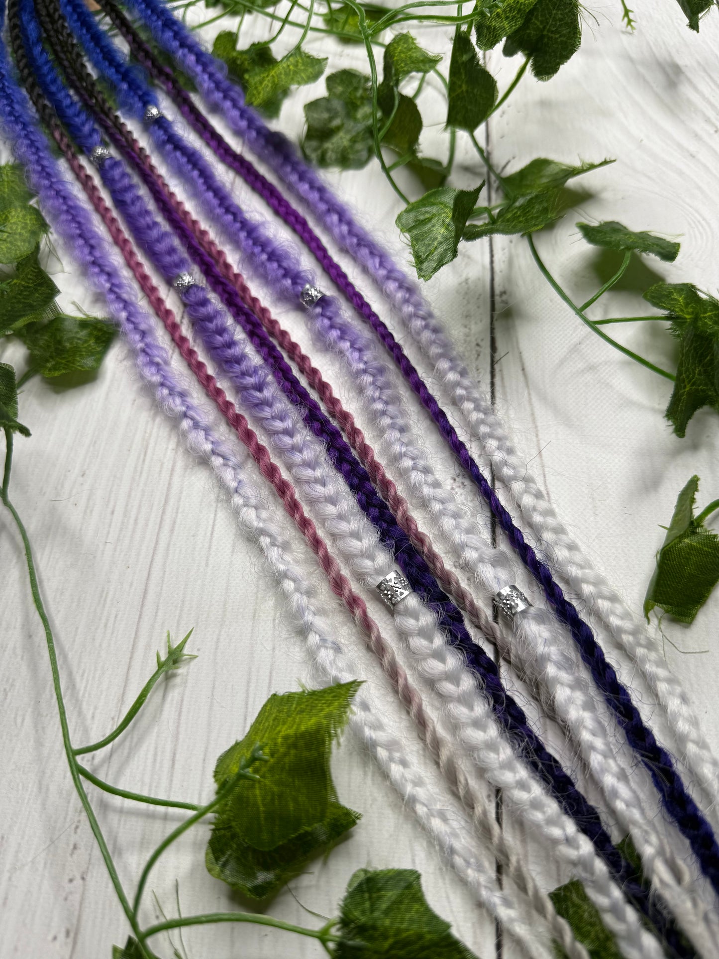 Set of 6, 57-63cm Purple Blue Blend Synthetic Extensions