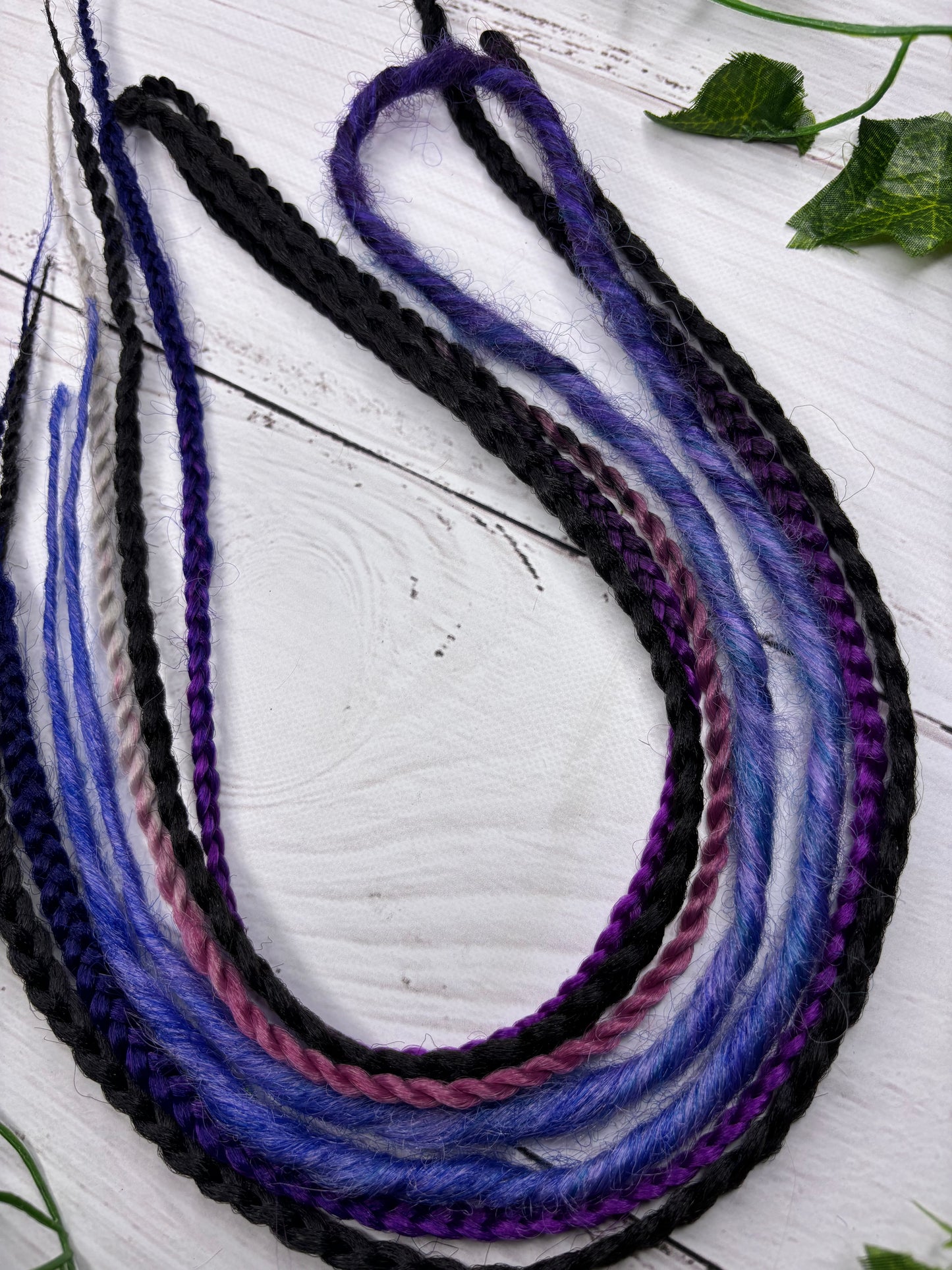 Set of 6, 52-64cm Deep Purple Blend Synthetic Extensions
