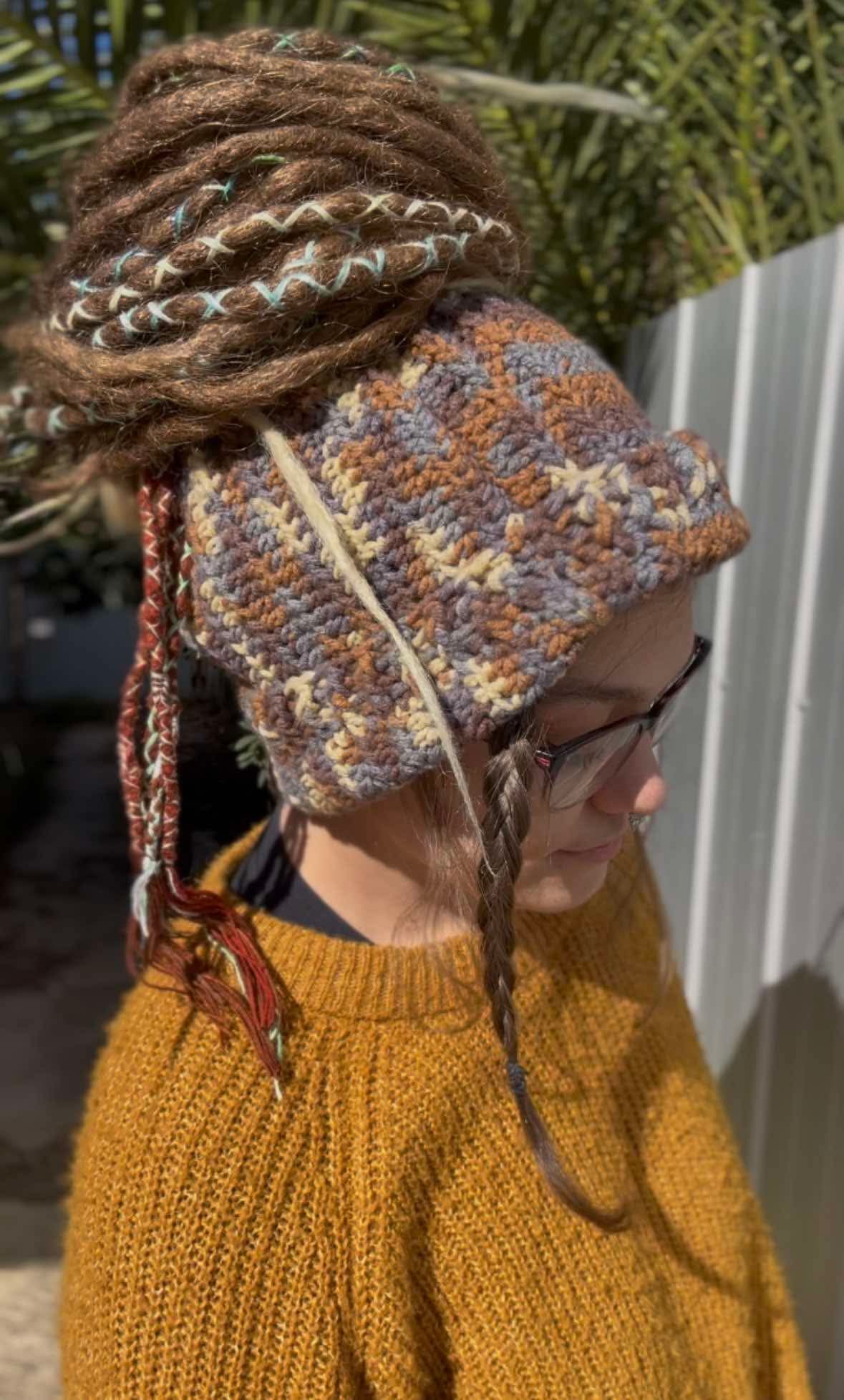 Autumn Tone Blend Handmade Beanie with hole