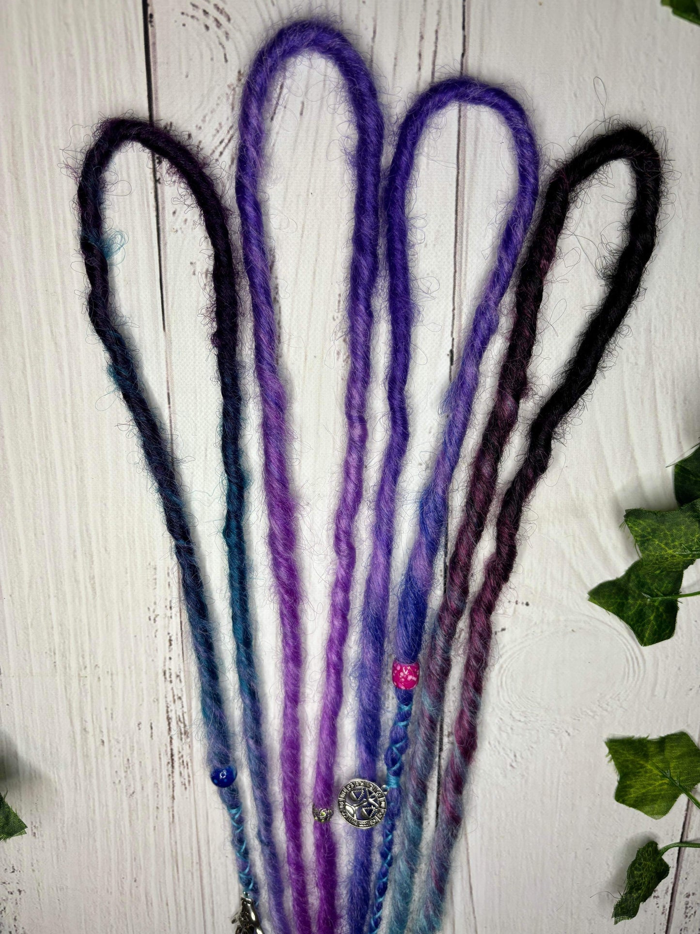 Set of 4, 50-55cm Blue and Purple Synthetic Extensions