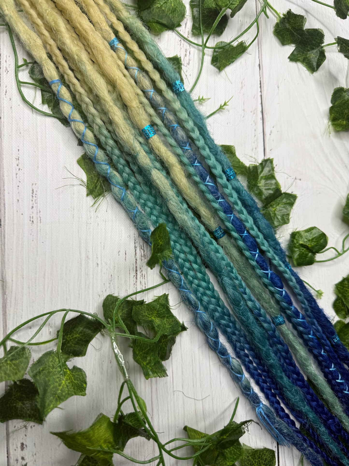 Set of 11, 59-63cm Blonde to Blue Synthetic Extensions (only available for online purchase)