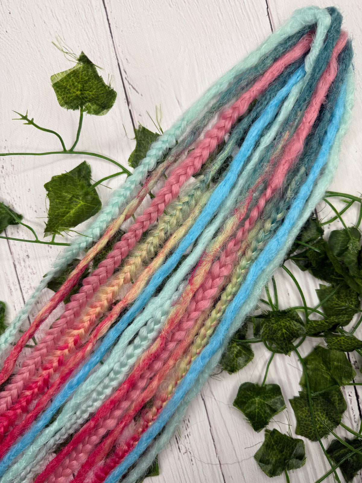Set of 7, 53-63cm Candy Blaze Mixed Texture Synthetic Extensions