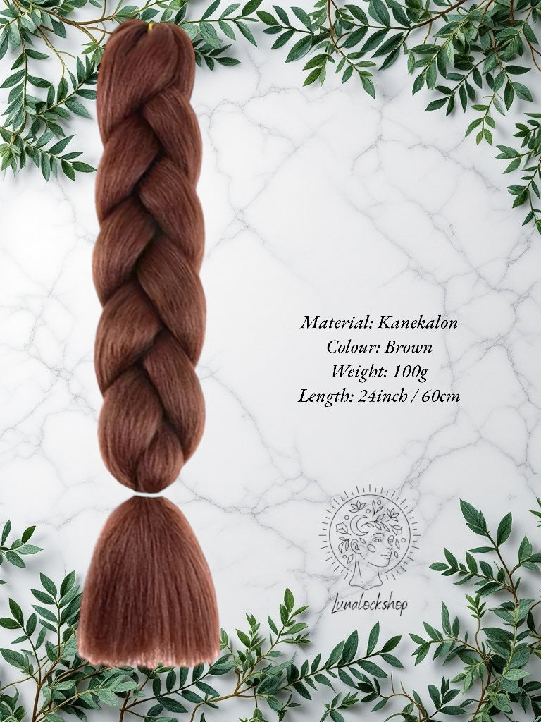 Brown 1 Kanekalon Synthetic Hair 60cm 100g (only available for online purchase)