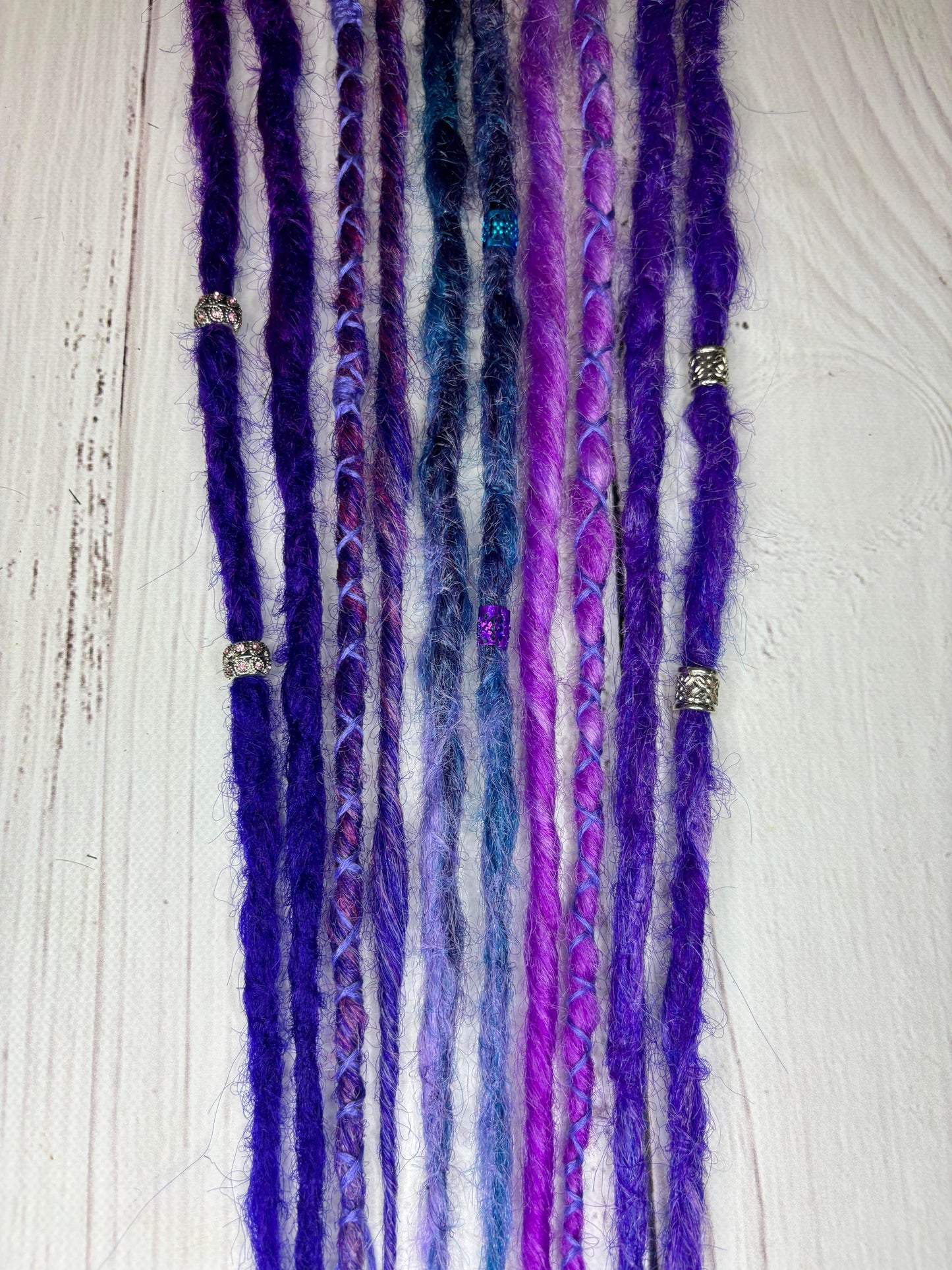 Set of 5, 50-54cm Purple and Blue Synthetic Extensions