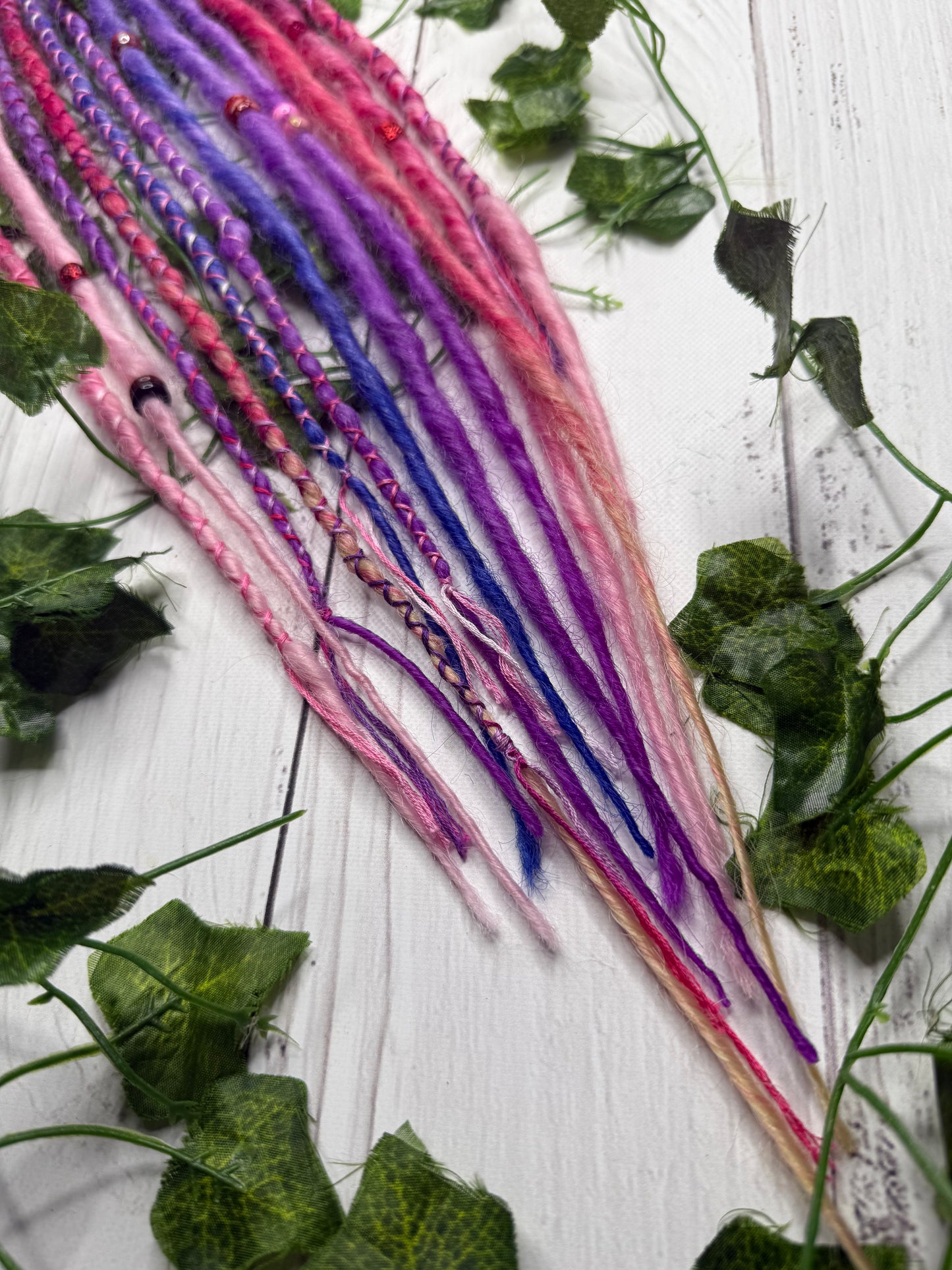 Set of 6, 50-60cm Pink and Purple blend Synthetic Extensions