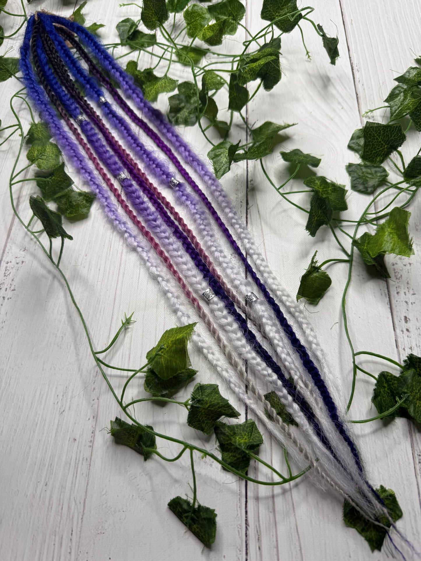 Set of 6, 57-63cm Purple Blue Blend Synthetic Extensions