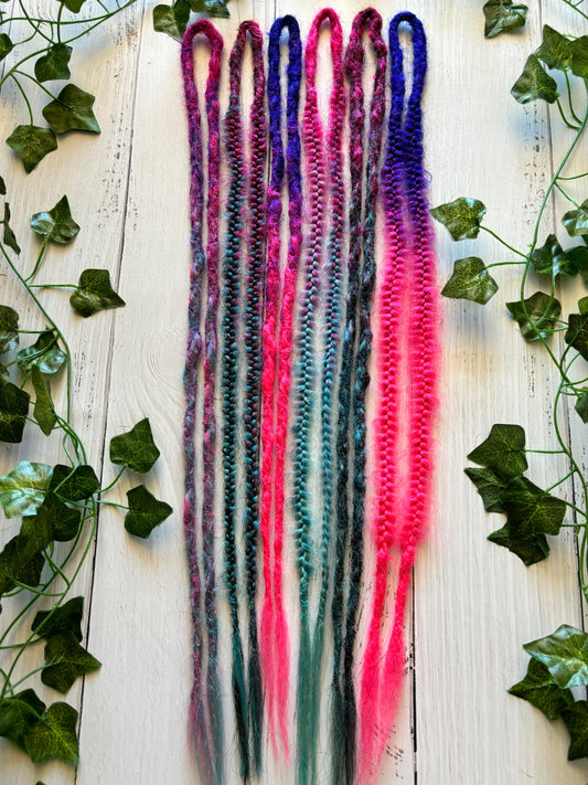 Set of 6, 50-55cm Galaxy Themed Double Ended Dreadlocks