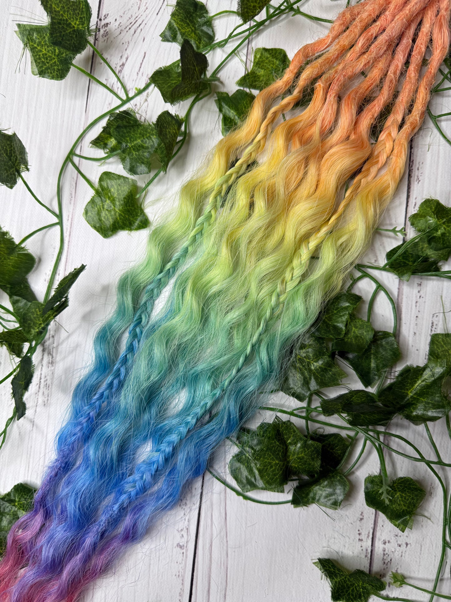Set of 4, 45-52cm Sunset Riot Mixed Texture Synthetic Extensions