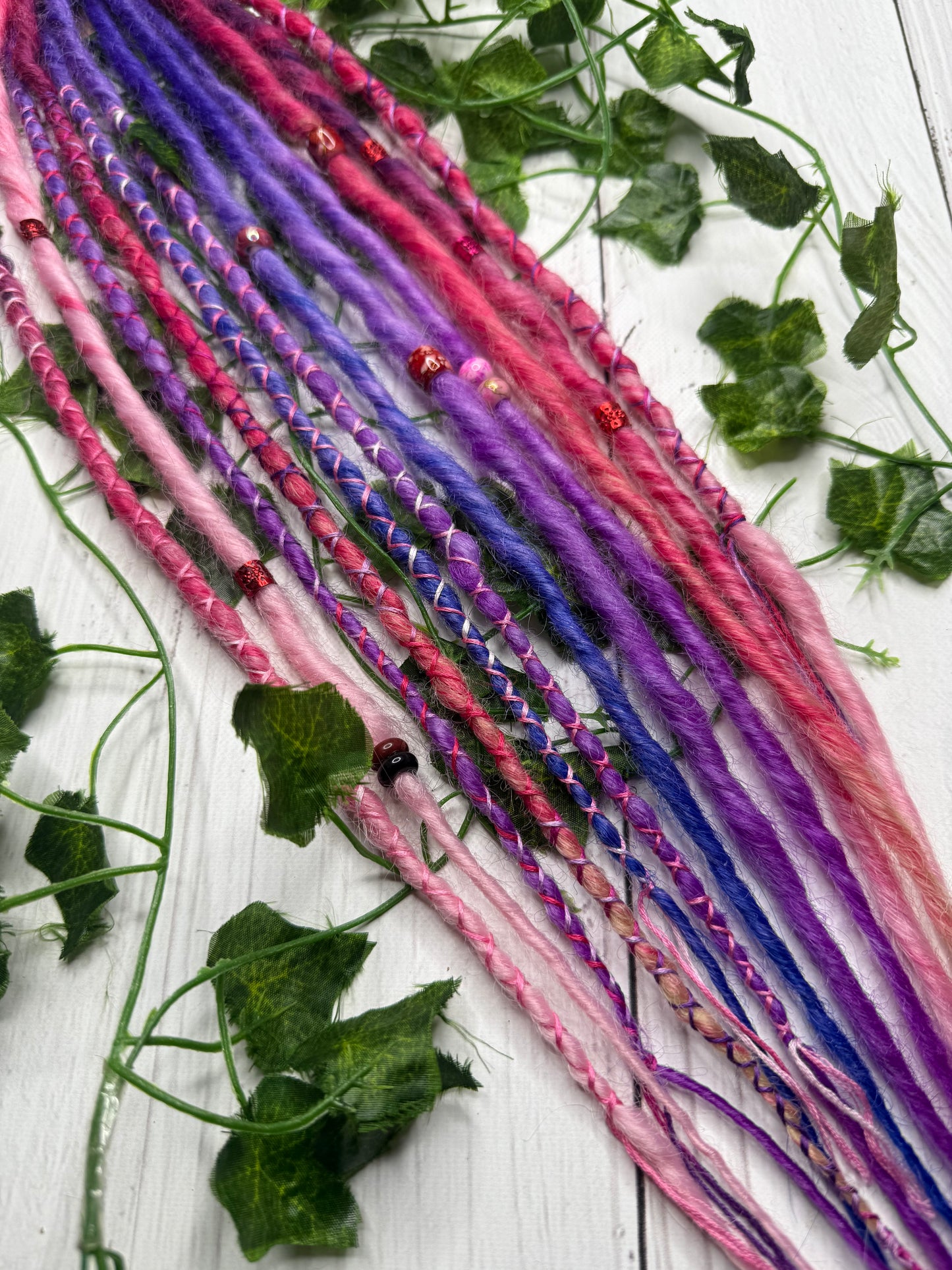 Set of 6, 50-60cm Pink and Purple blend Synthetic Extensions